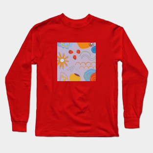 Lilac abstract fruit and floral pattern Long Sleeve T-Shirt